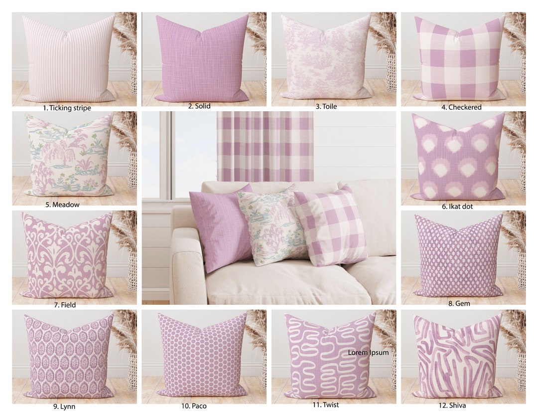 Anti-Roll Side Pillow – Purple Print & Lilac Polka
