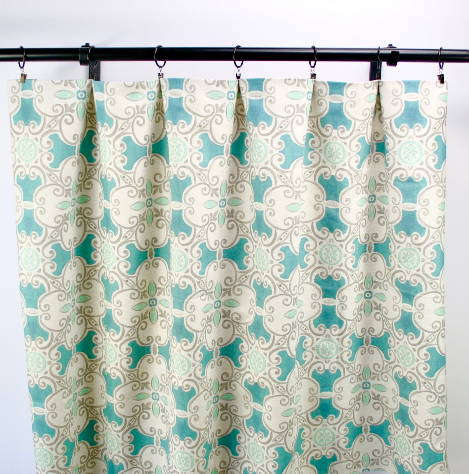 Nautical Curtain Panels, Aqua Blue, Turquoise Curtain Panels, Blue
