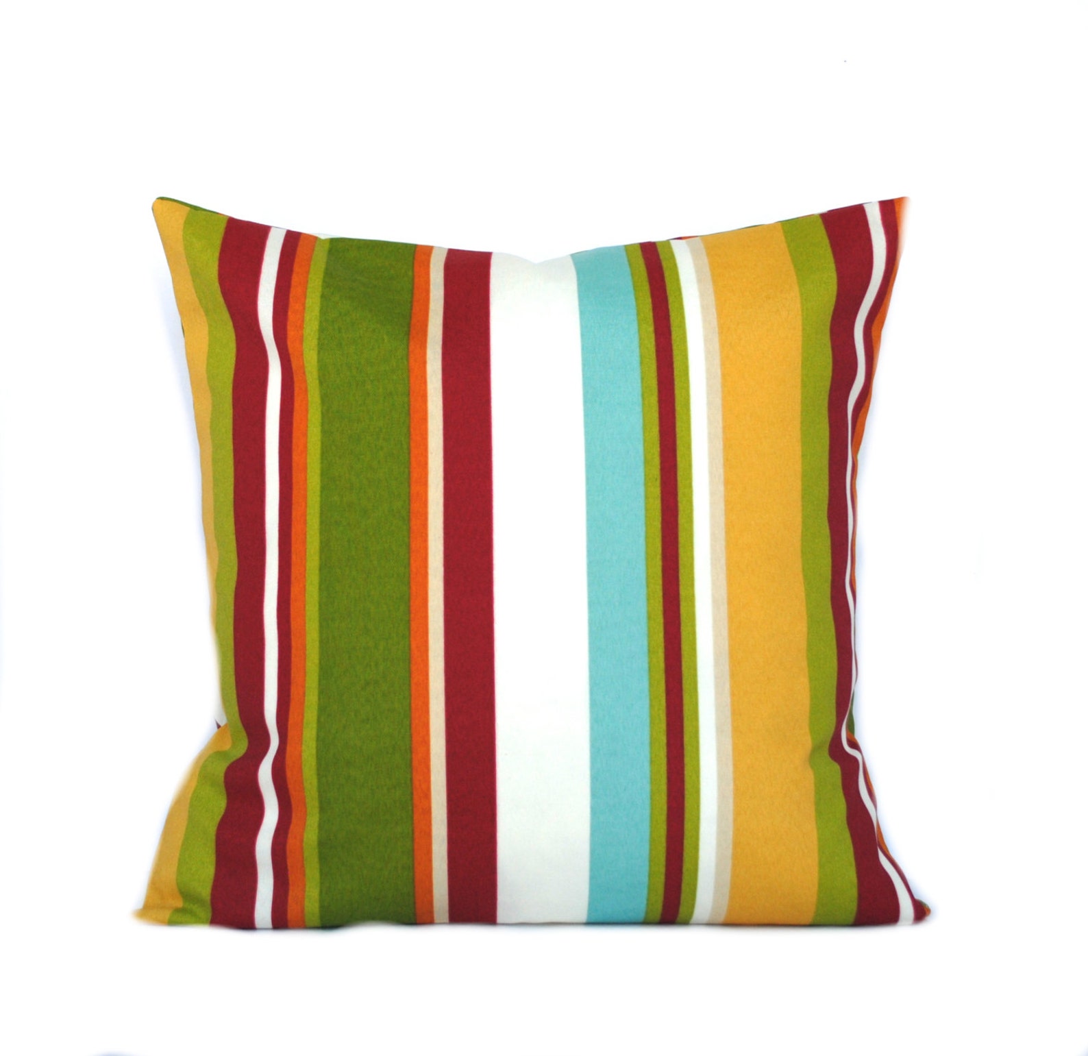 Two Outdoor Striped Pillow Covers Blue Pillow Green Pillow Etsy