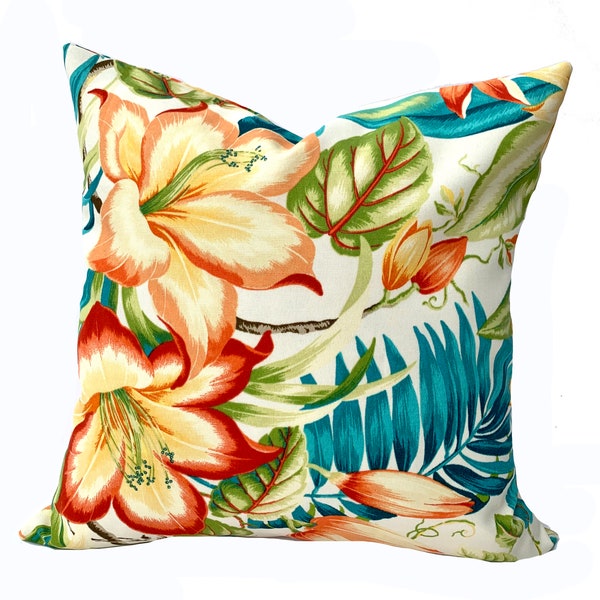 One Tommy Bahama outdoor pillow cover, cushion, decorative throw pillow, Tropical pillow, accent pillow, Floral pillow, Hawaiian Pillow