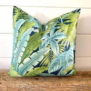 Een Tommy Bahama kussenhoezen, tropisch kussen, decoratieve plaid kussen, Palmboom kussen, accent kussen, Tropische bries kussen