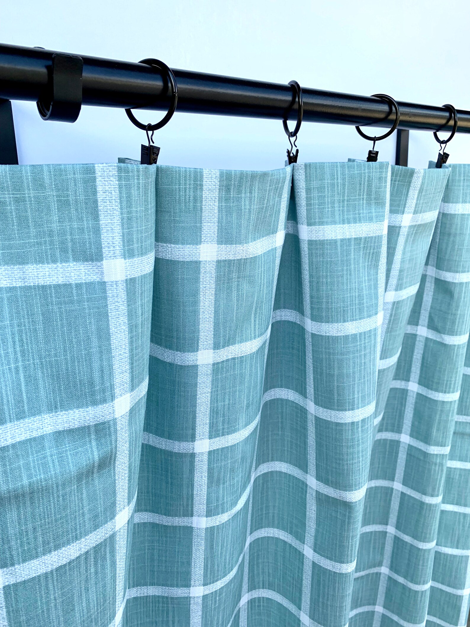 Sage Green and White Checkered Curtains Checkered Curtains 2 Etsy