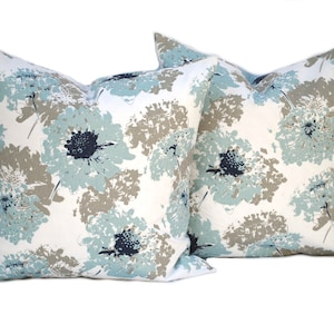 Two floral pillow covers,  Home decor, decorative pillow, throw pillow,  Geometric pillow, Blue Pillow, Navy Pillow
