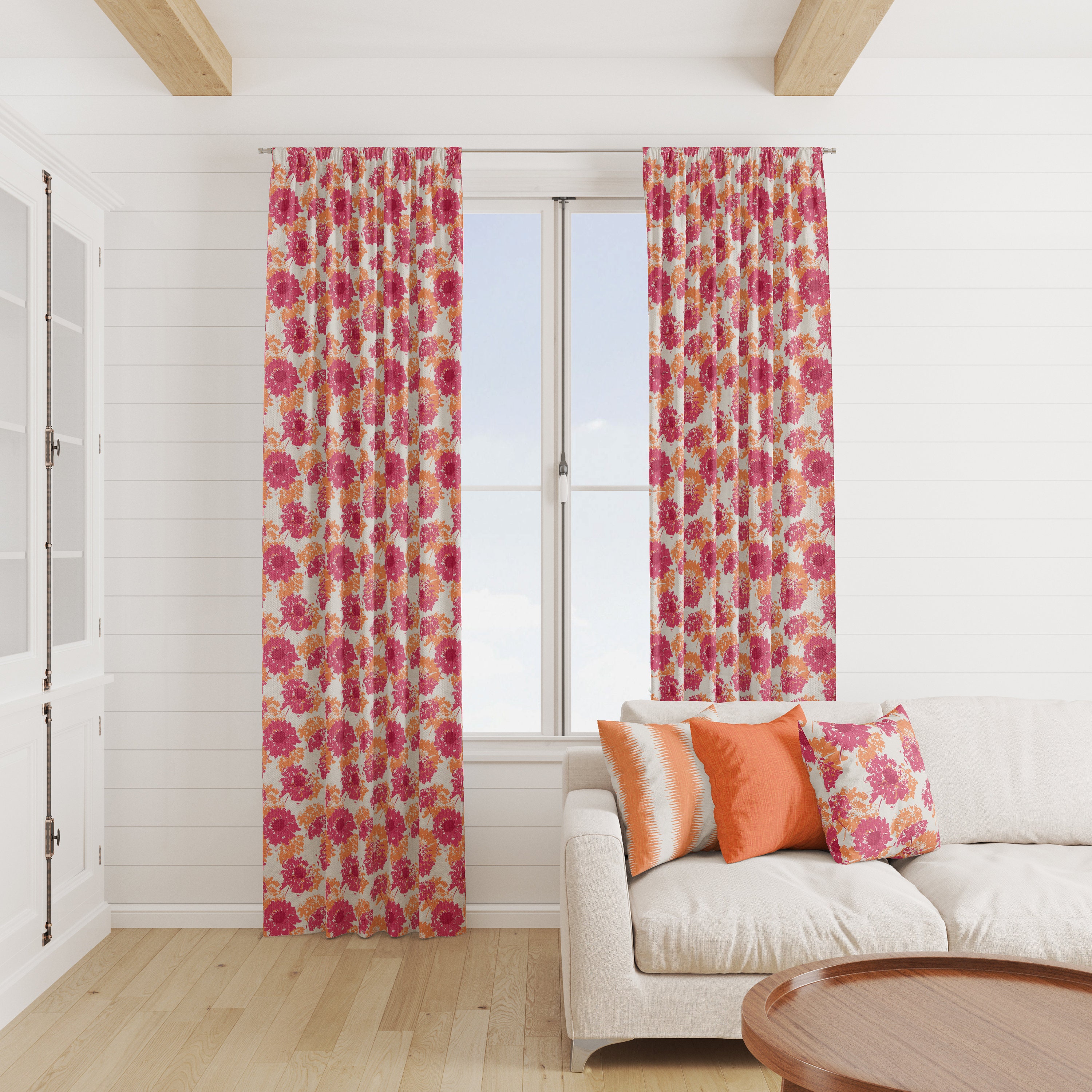 High Quality Fuchsia Pink Curtains, Candy Pink Curtains, 2 Curtain