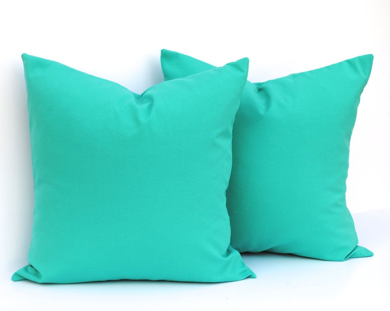 One Outdoor Teal Pillow Covers Pillow Covers 18x18 Throw Etsy