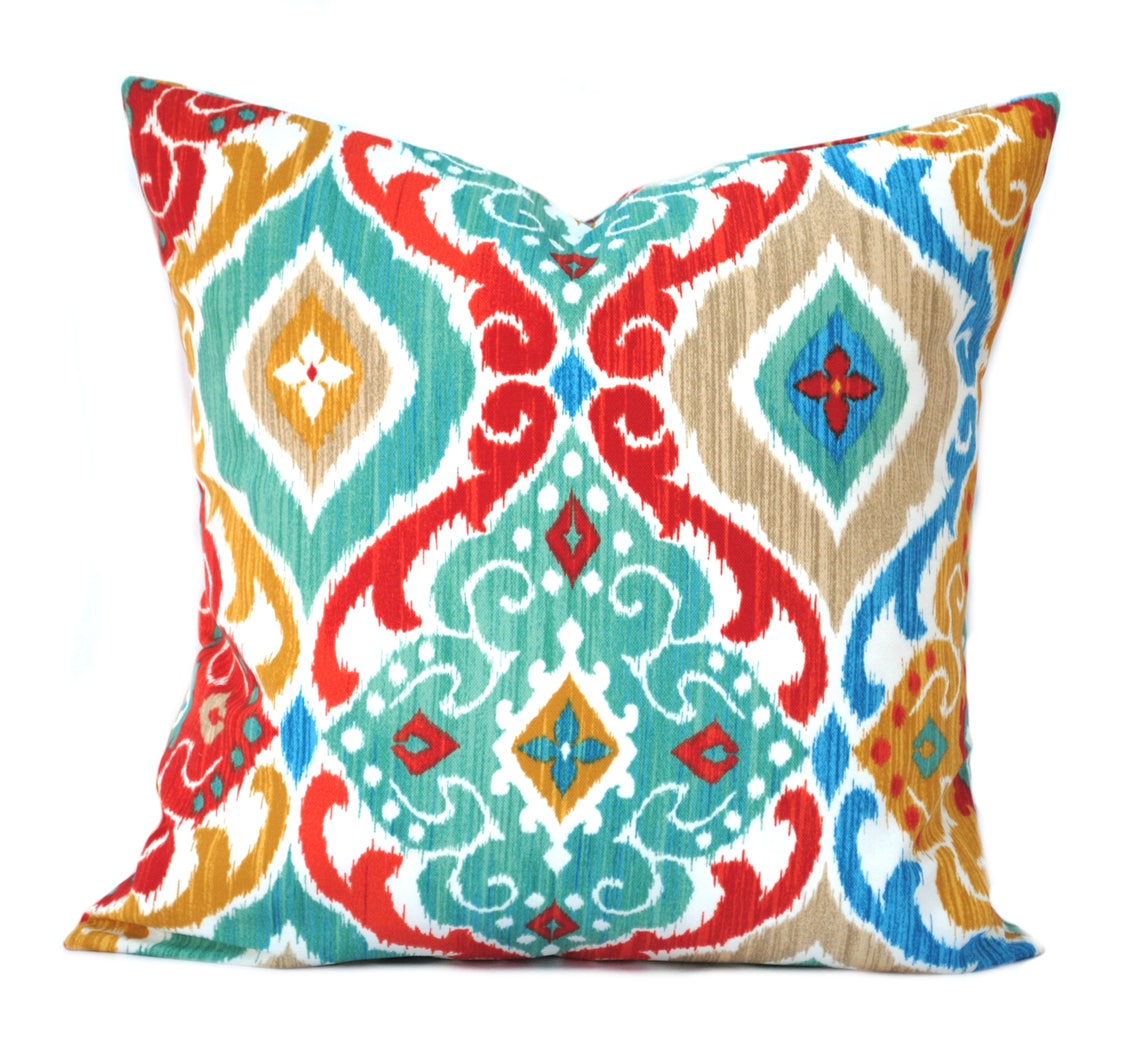 Two Indoor/outdoor Ikat Print Pillow Covers DIFFERENT SIZES Etsy