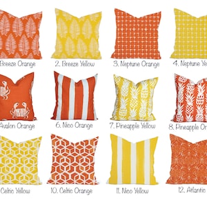 One high quality Outdoor cover, Yellow Pillow Palm Pillow Decorative pillow, Orange Outdoor pillow, Yellow Pineapple Outdoor Pillow