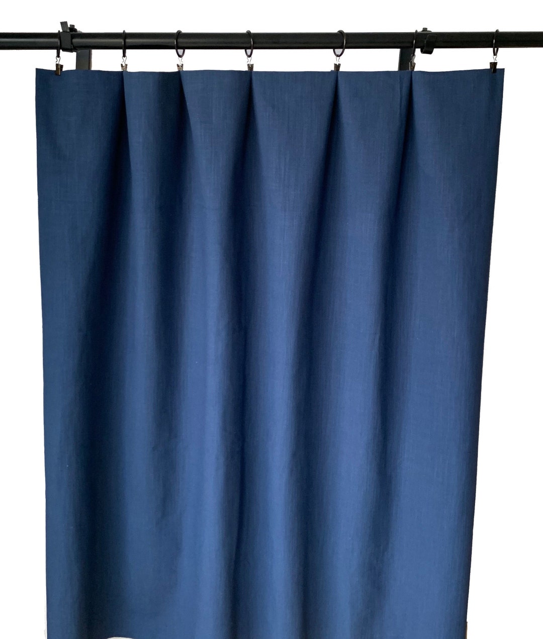 Navy Blue Curtains, Solid Navy Curtains, 2 Curtain Panels, Blue
