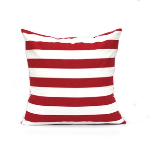 One red white striped pillow cover, cushion, decorative throw pillow, decorative pillow, accent pillow, pillow case