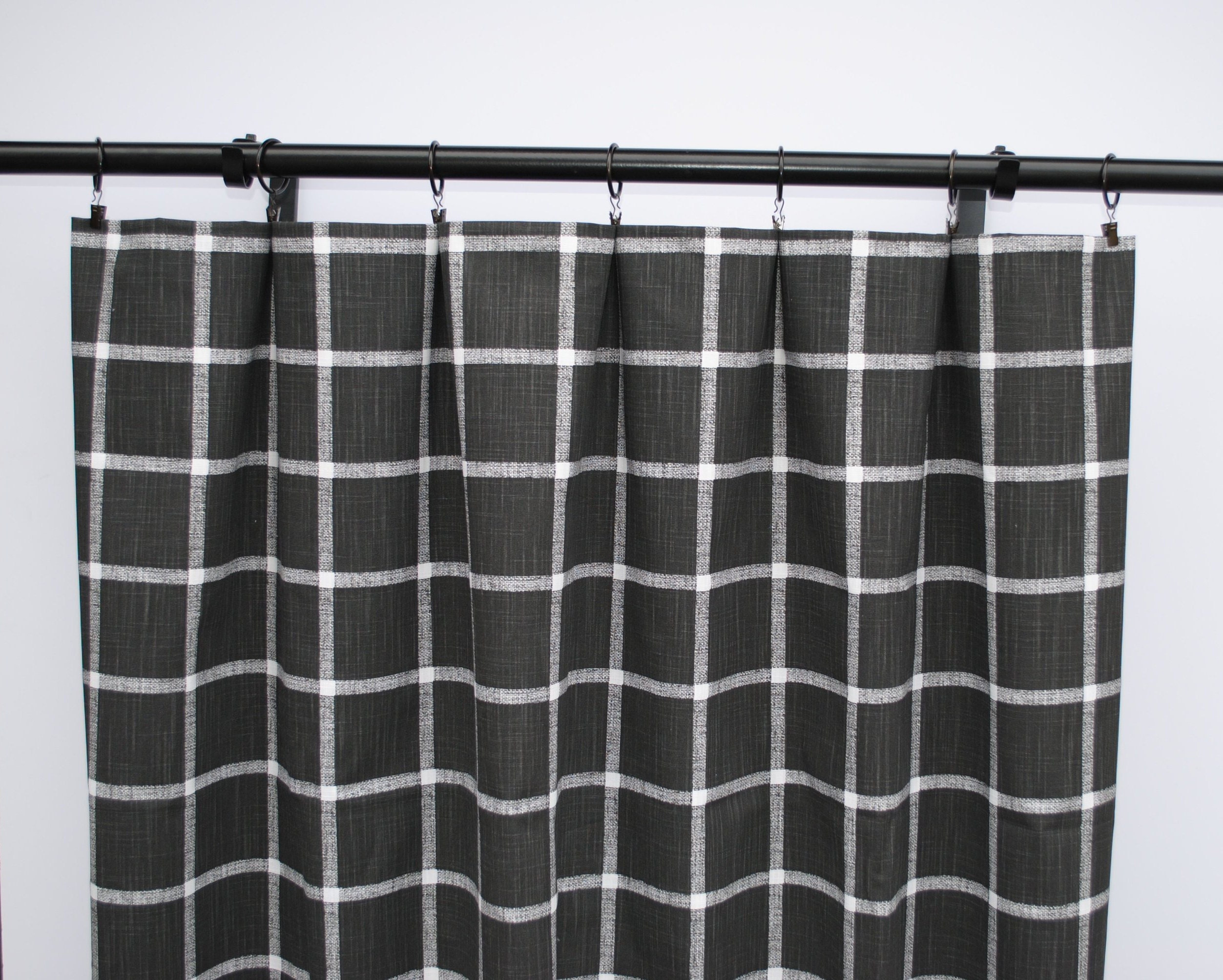 Black and white checkered curtains deals