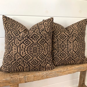 Two Magnolia Dark Brown pillow covers, Artistry Pillow Cover, Mud cloth Pillow, Chocolate brown pillow, Bohemian pillow, pillow case