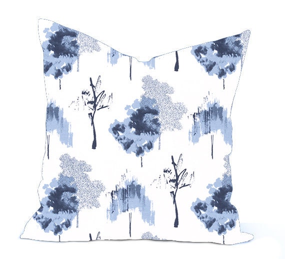 Indigo Blue Navy White Pillow Throw Scott Living Tie dye pillow cover