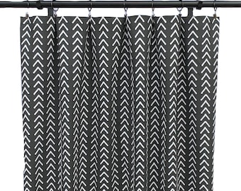 Black and white Boho Curtains, Black Striped Curtain,  2 Curtain Panels, Curtains, Home Decor, Geometric Curtain, Arrow Curtain panels