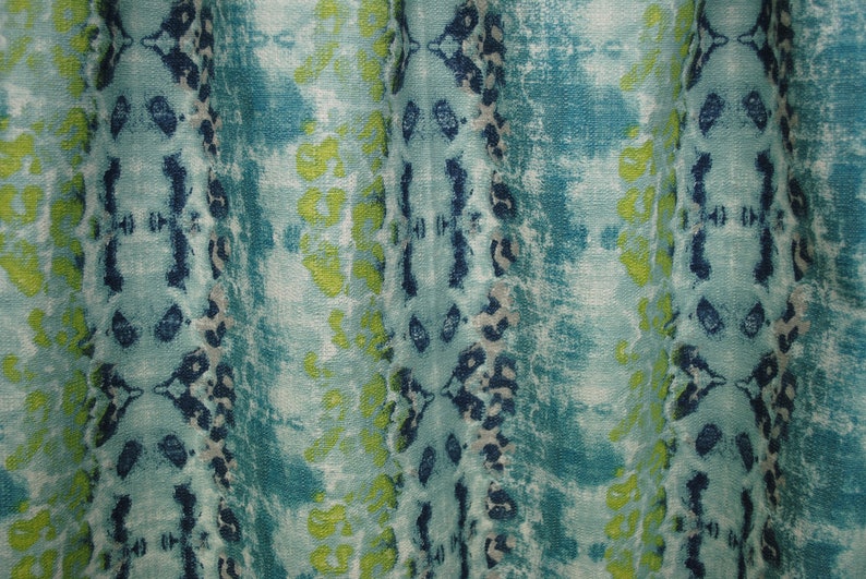 Ikat Curtains Lime Green Palm Navy Blue Curtain 2 Curtain ...