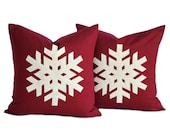 Two Snowflake Christmas Pillow covers, holiday pillow, decorative pillow, cushion, Christmas decoration