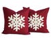 Two Snowflake Christmas Pillow covers, holiday pillow, decorative pillow, cushion, Christmas decoration 