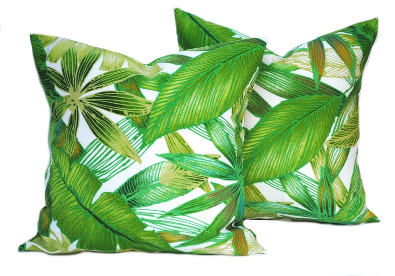 Tropical outdoor pillow cover, Blue Pillow, decorative throw pillow, decorative pillow, accent pillow, Tommy Bahama Pillow, Green Pillow image 4