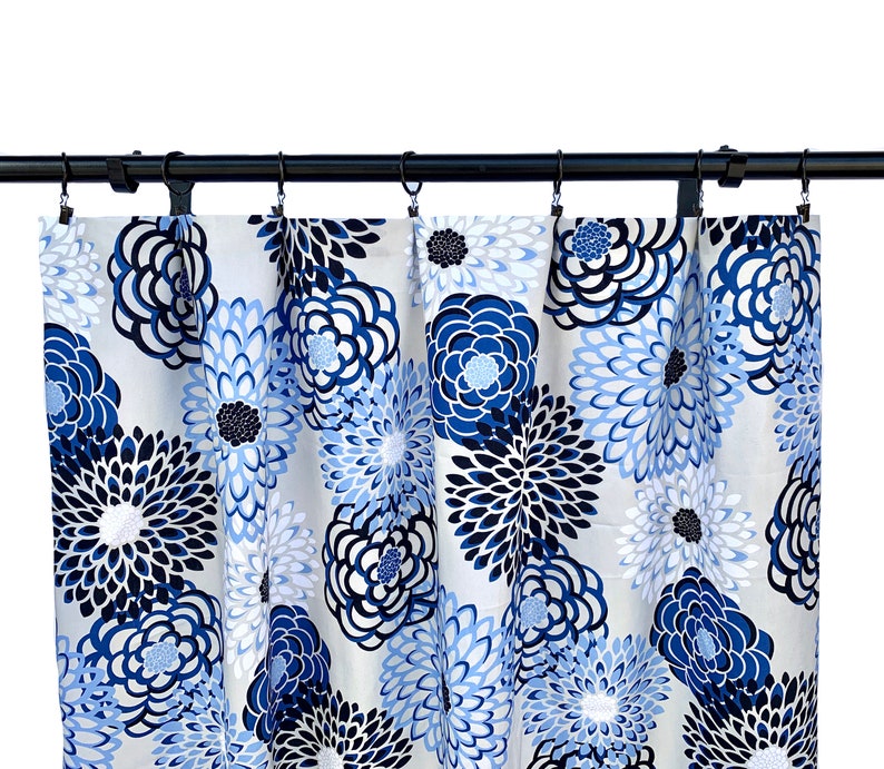 Magnolia Home Curtains Blue Floral Curtains 2 Curtain Etsy