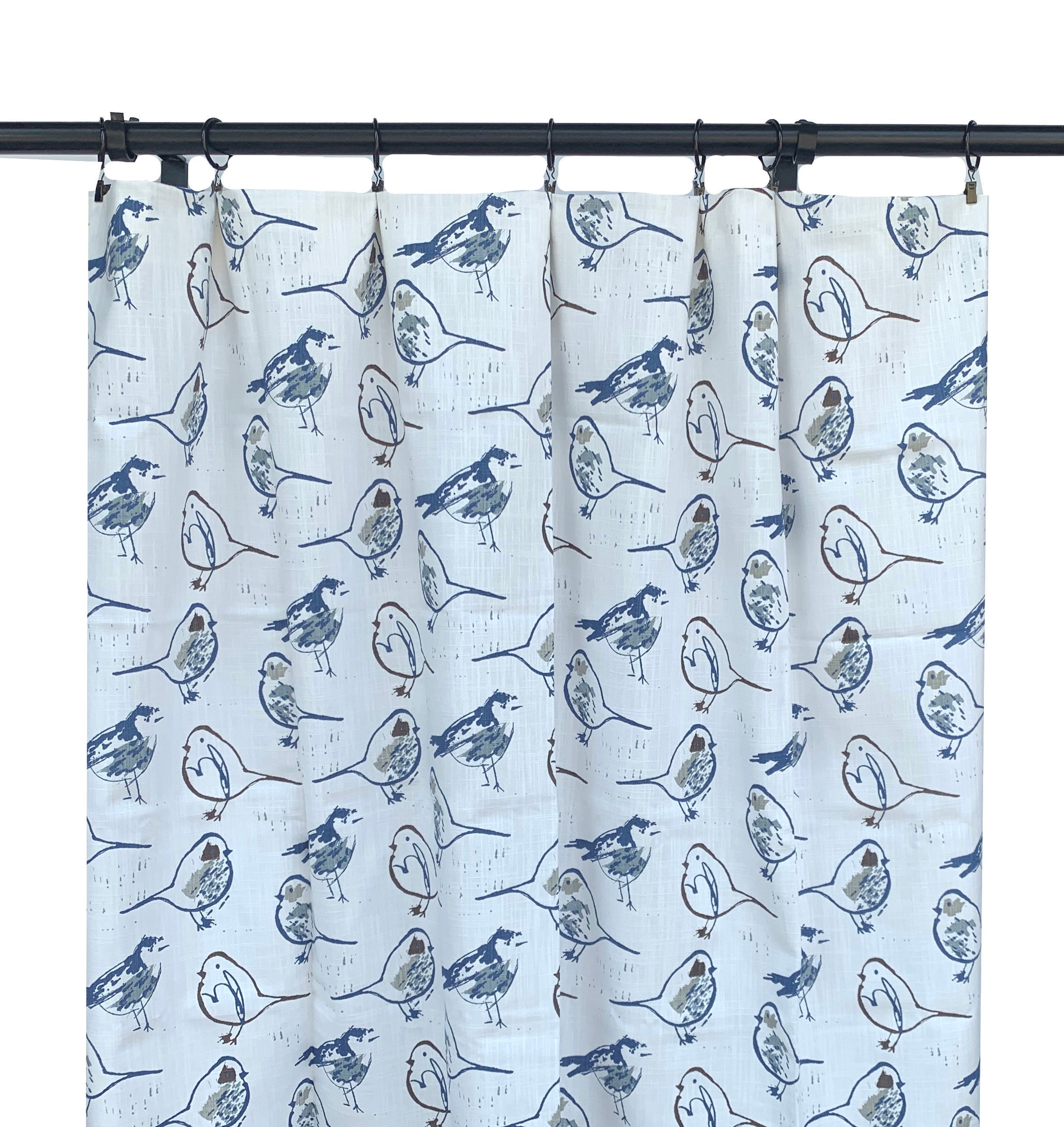 pájaro azul cielo de colores elegante cortina Kräuselband cortina con bordados 