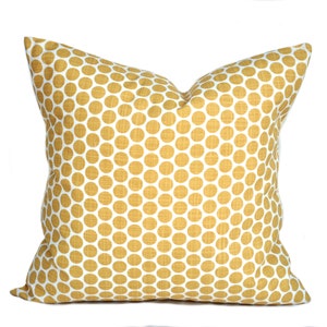 One quality premier pillow cover, Mustard Yellow Pillow, decorative throw pillow,  Yellow pillow, accent pillow, Polka Dot pillow case