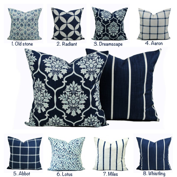 Premier Navy blue cover, Navy Pillow, decorative throw pillow, Aqua blue pillow, accent pillow,  Boho Throw Pillow