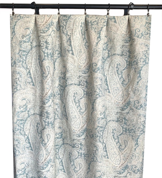 Pk Lifestyles Paisley Curtains Grey Blue Cream Curtain 2 Pk Lifestyles Paisley Curtains Grey, Grey And Cream Patterned Curtains