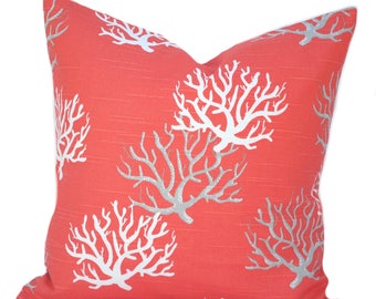 One coral nautical pillow covers, cushion, decorative throw pillow, decorative pillow, accent pillow, pillow case