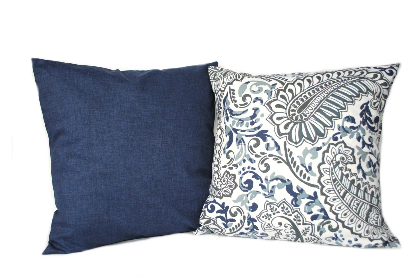 Indigo Blue Navy Gray White Pillow Throw Pillow Pillow Home Etsy