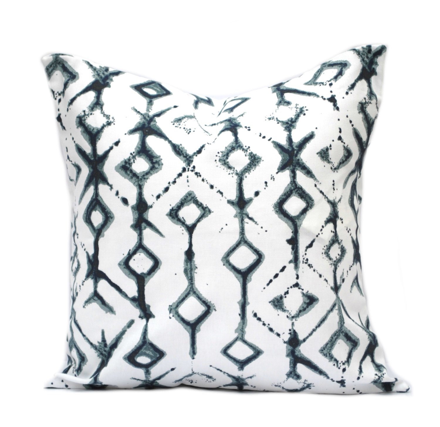 Indigo Blue Navy Gray White Pillow Throw Pillow Pillow Home Etsy Canada