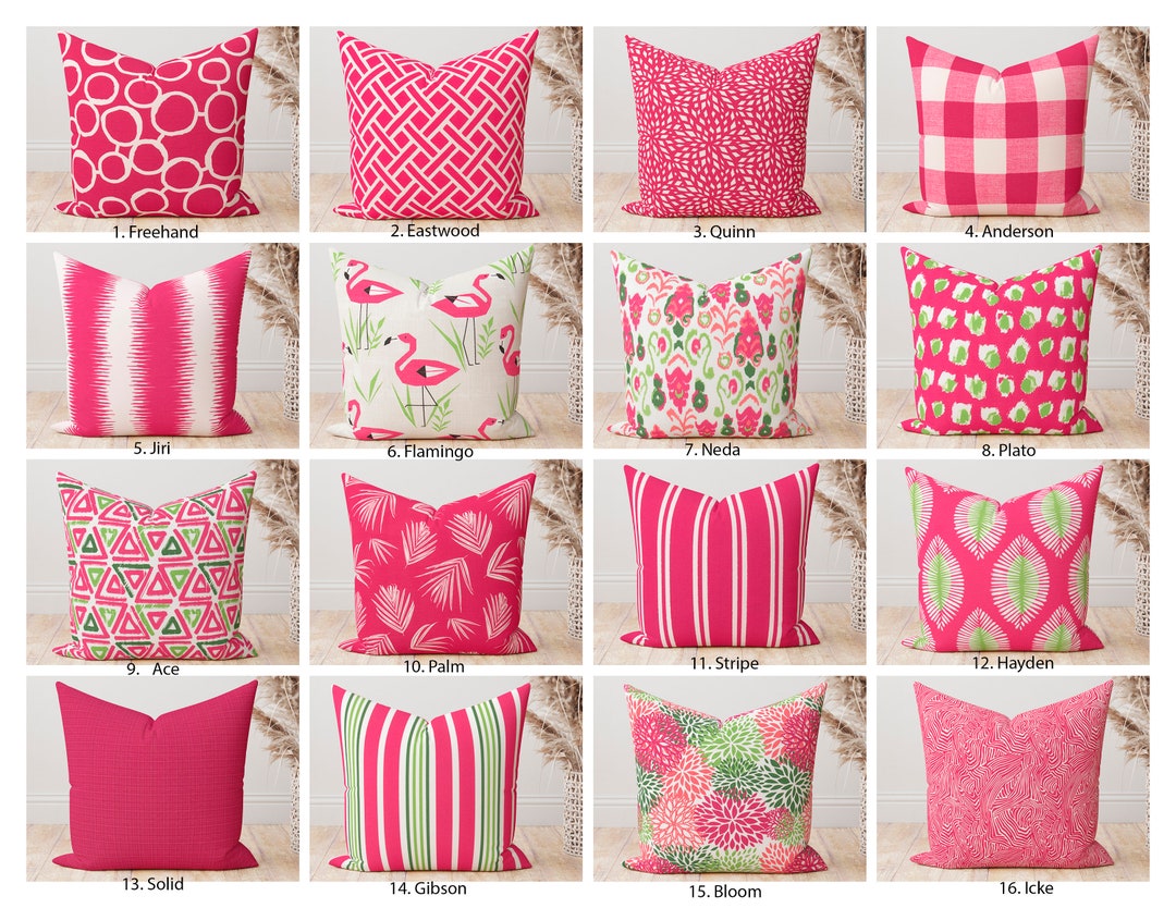 Pink and Green Outdoor Pillow Covers, Fuchsia Pink Pine Green Floral Ikat Geometric Artistic Stripe Solid Decorative Throw Pillow - Etsy Pink and Green Outdoor Pillow Covers, Fuchsia Pink Pine Green Floral Ikat Geometric Artistic Stripe Solid Decorative Throw Pillow - Etsy