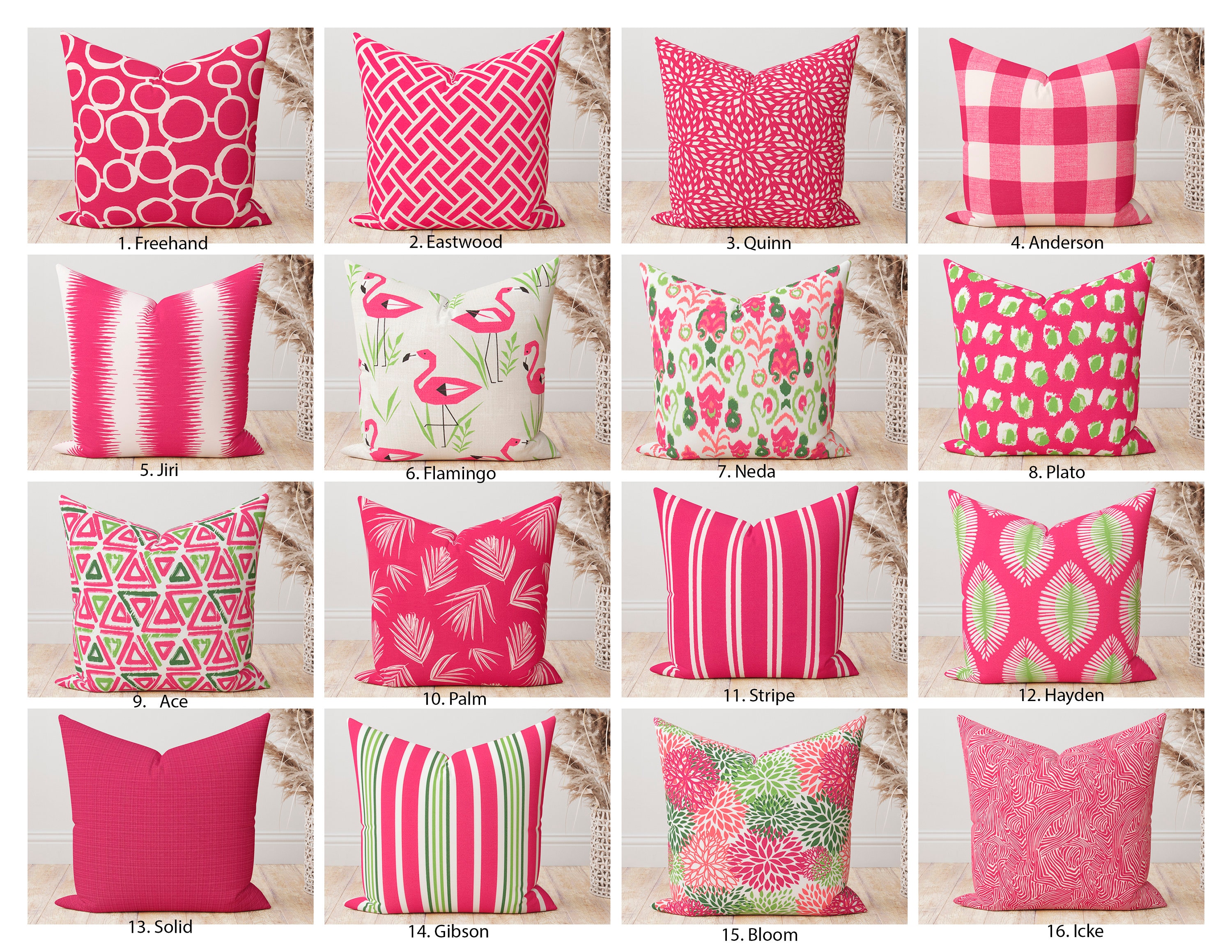 Bright Pink And White Geometric Decorative Throw Pillow Cover Bright Pink And White Geometric Decorative Throw Pillow Cover