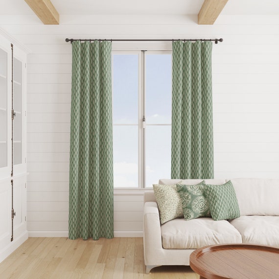 Cortinas Scott Living, cortinas de hoja verde oscuro, 2 paneles de cortina,  decoración del hogar de otoño, cortina verde bosque, cortina verde