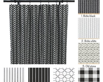 Black and white Boho Curtains, Black Striped Curtain,  2 Curtain Panels, Curtains, Home Decor, Geometric Curtain, Arrow Curtain panels