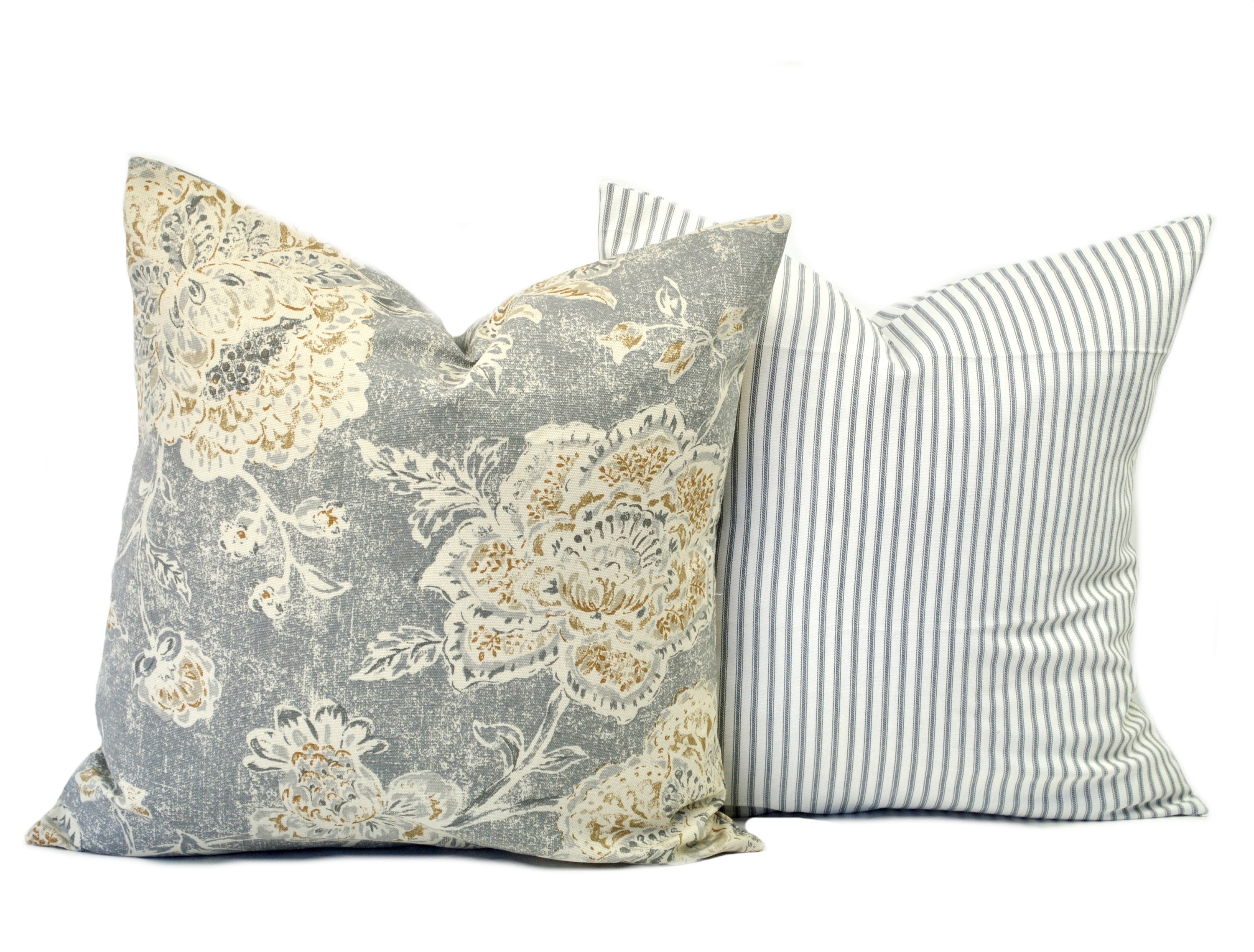 Two high quality Magnolia pillow covers Slate grey pillow Etsy