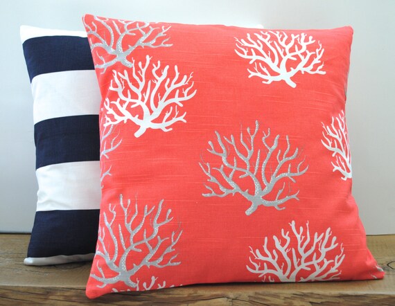 Coral accent pillow sale