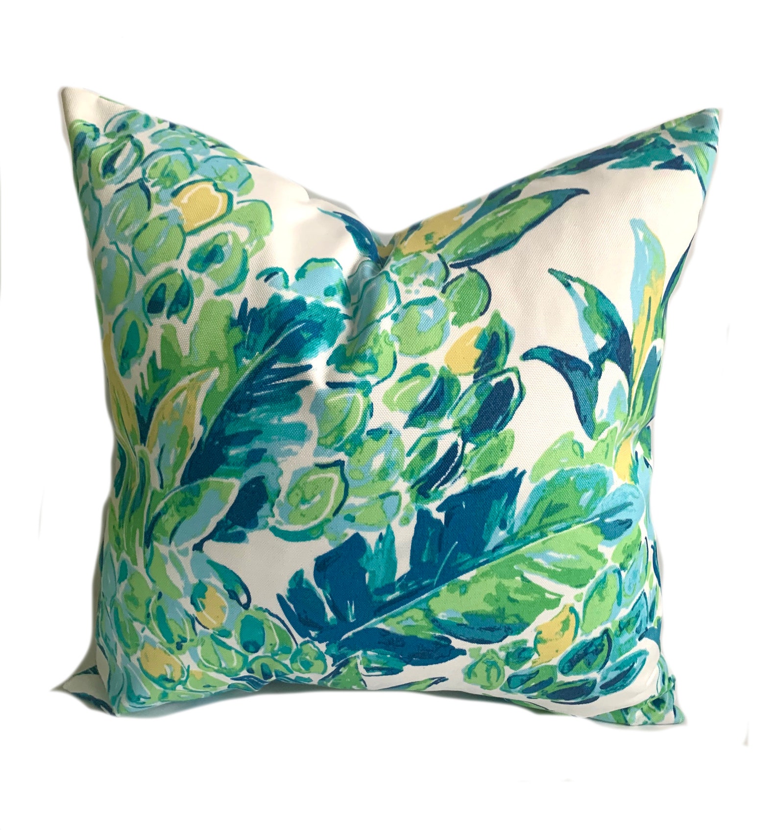 Two Tropical Pineapple Outdoor Pillow Covers Turquoise Blue Etsy
