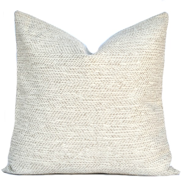One high quality Woven Magnolia pillow cover, Beige pillow, cushion, decorative throw pillow, decorative pillow, Charcoal grey Pillow