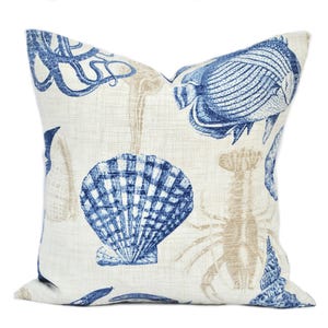One indoor/outdoor nautical pillow cover, Sealife, decorative throw pillow, decorative pillow, accent pillow, pillow case