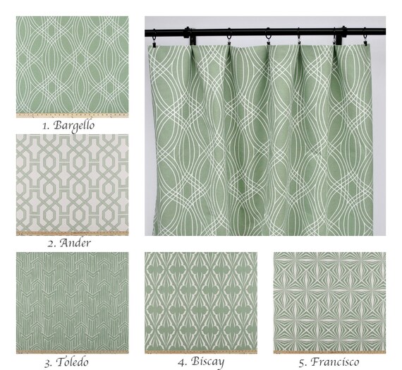 Scott Living Curtain Panels Sage Green Curtain Panels Green Etsy