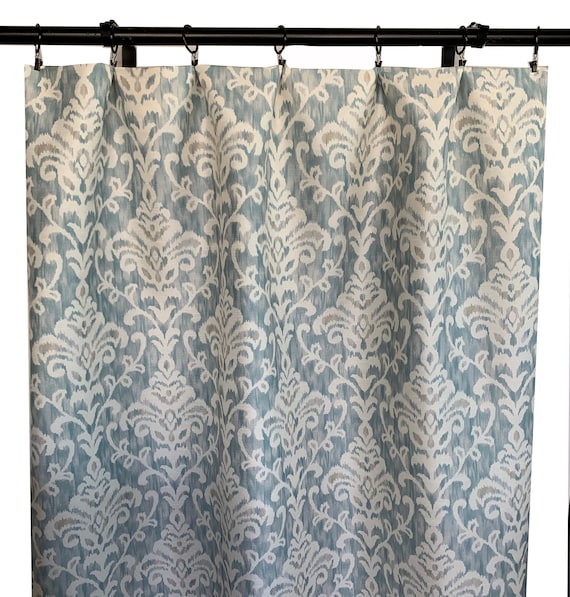 Blue and cream curtains deals
