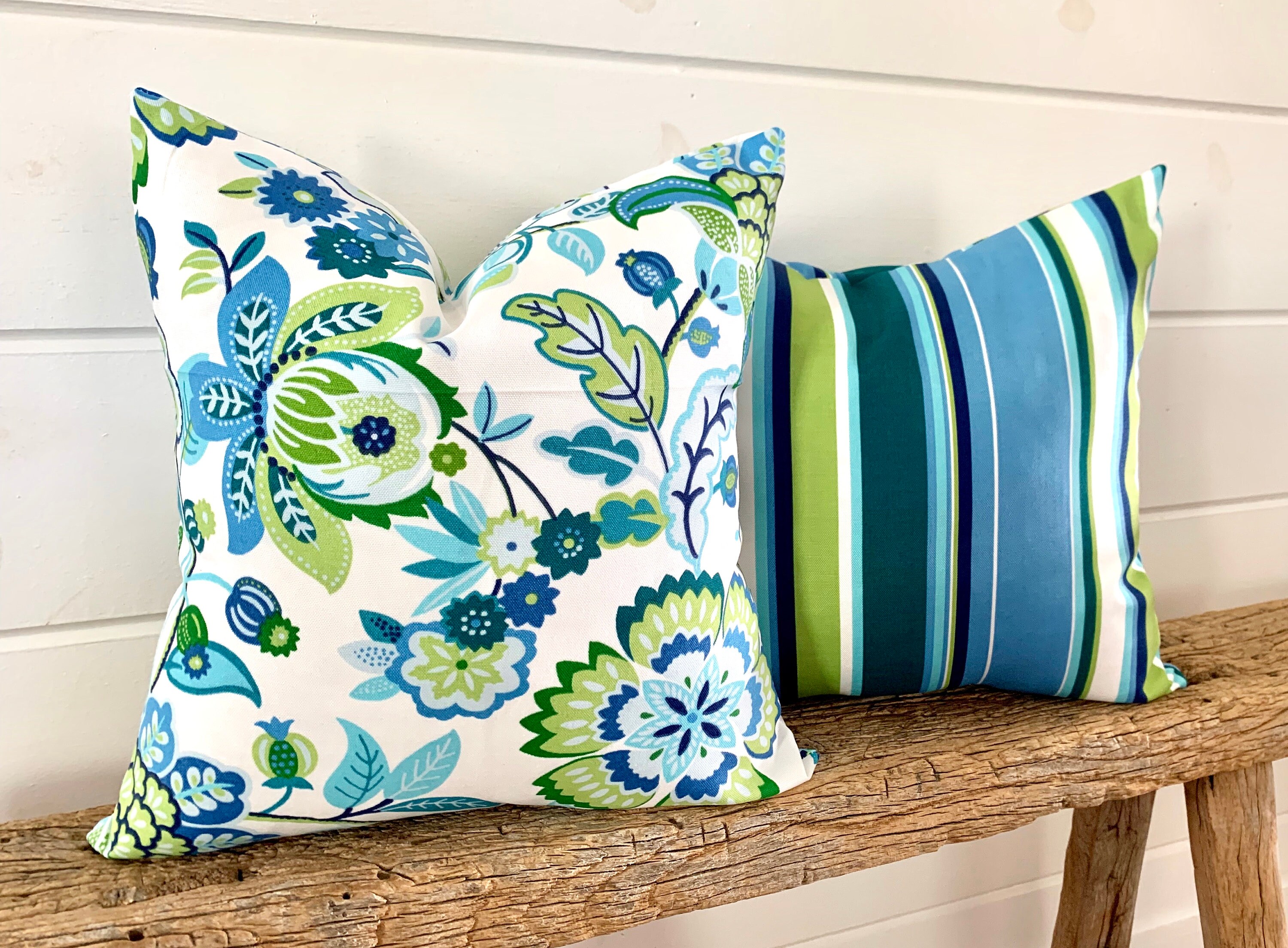 Blue green pillows sales