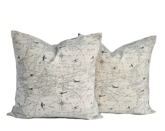 Two quality Premier pillow covers, cushion, decorative throw pillow, off white pillow, accent pillow, Air plane pillow, Travel pillow case