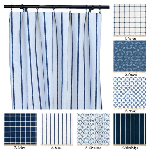 Navy Blue Curtains Blue Curtain 2 Curtain Panels Curtains Etsy