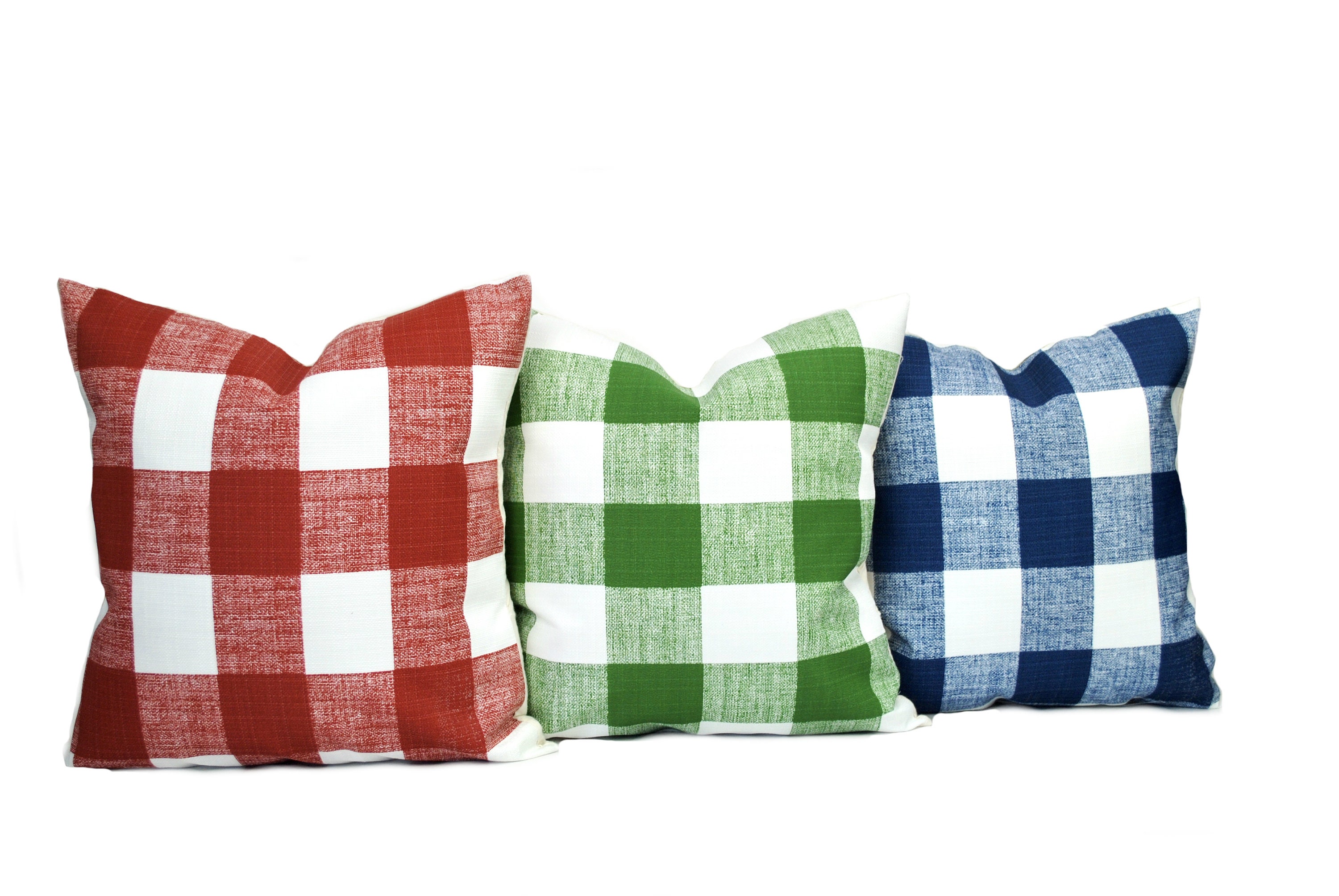 Checkered outdoor pillow cover decorative throw pillow Red Etsy