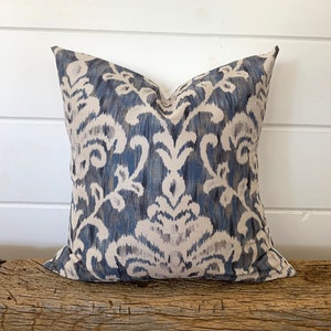 One PKL Blue Ikat pillow covers, Ikat Pillow, Indigo Blue decorative throw pillow, decorative pillow, accent pillow, pillow case