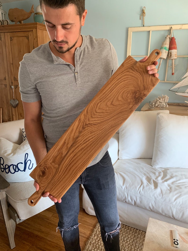 Charcuterie Cutting Board Baguette Bread Board Large Handcrafted Wood Cutting Board Hight quality White Oak Wood Cutting Board