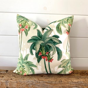 One Tommy Bahama pillow covers, Green Tropical Pillow, decorative throw pillow, Palm tree pillow, accent pillow, Tropical outdoor pillow