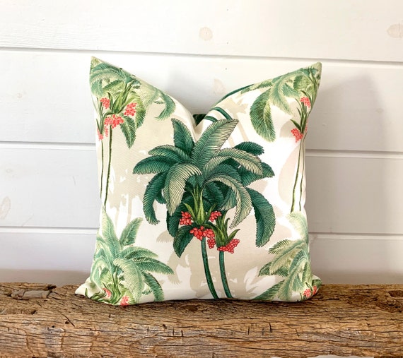 One Tommy Bahama Pillow Covers, Green Tropical Pillow, Decorative