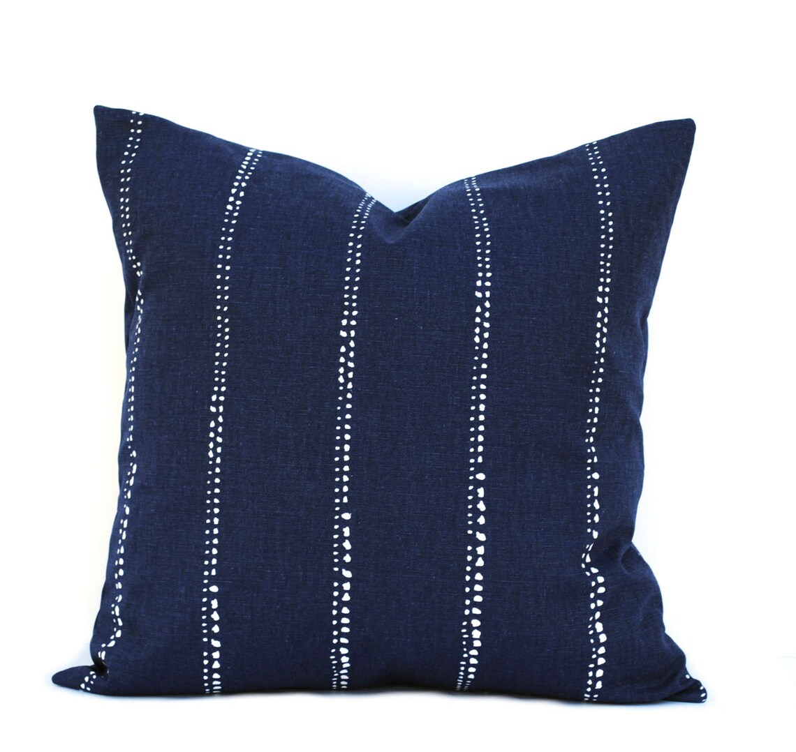 Two Navy Pillow Covers Home Decor Decorative Pillow Throw Etsy