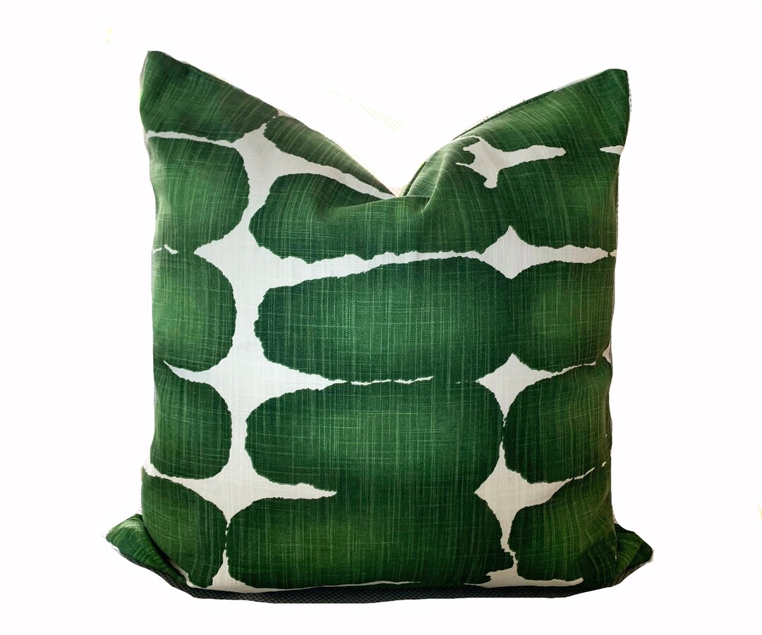 One Dark Green Shibori Dot Pillow Cover, Dark Green Dot Pillow ...